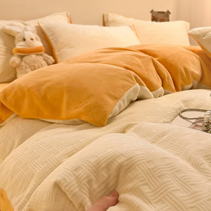 Ownkoti Plaid Textured Plush Bedding Set(4PCS) - image 6