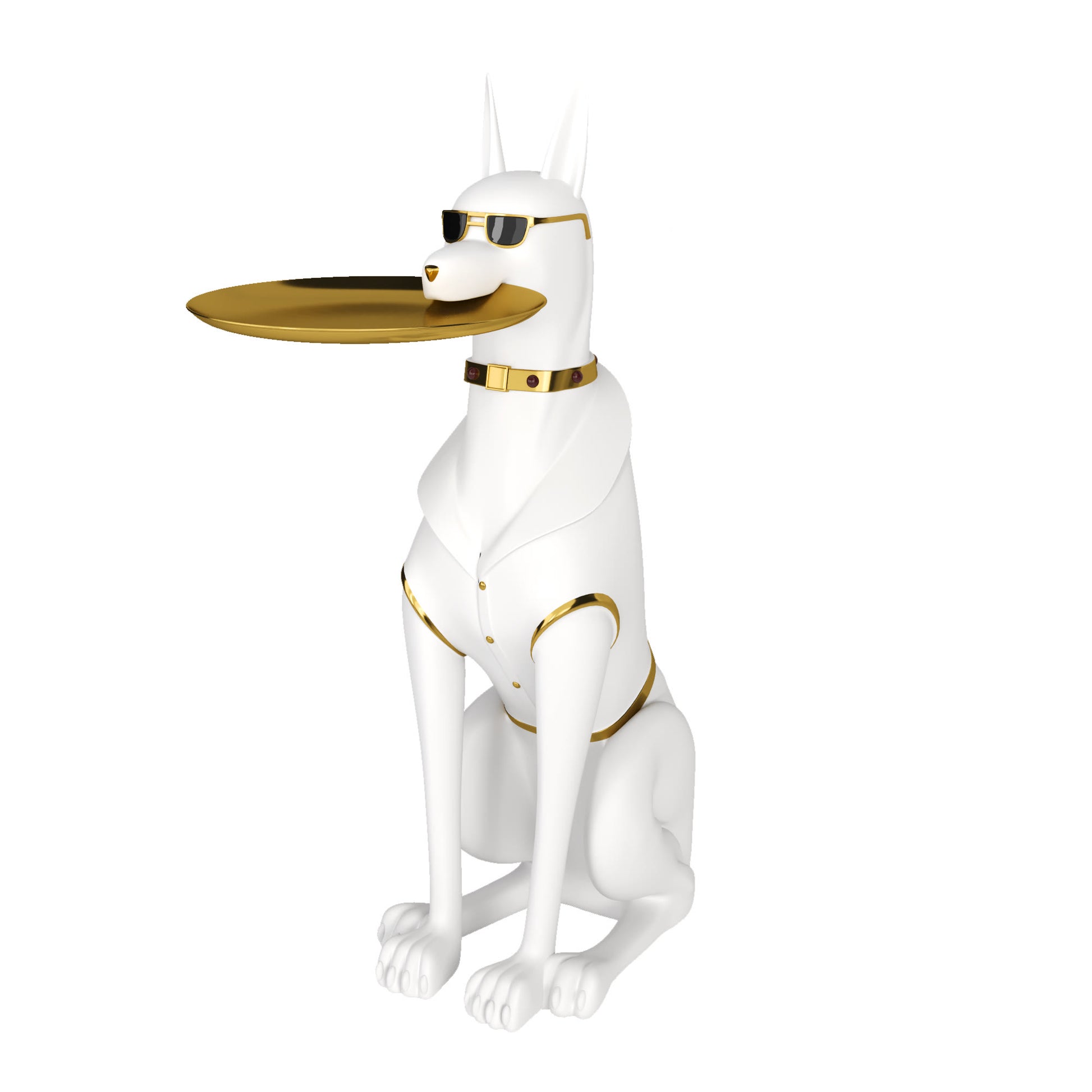 Dachshund-shaped Side Table With Gold Sunglasses - image 7