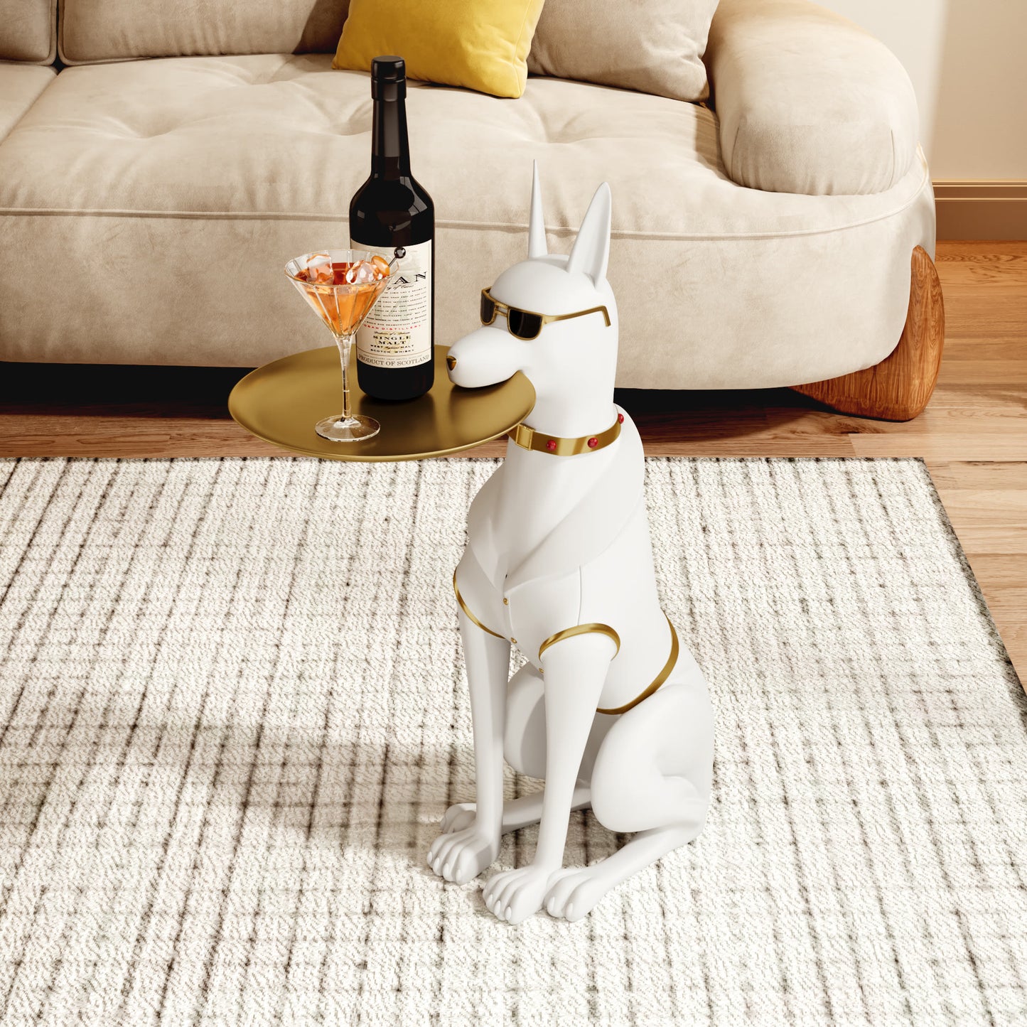 Dachshund-shaped Side Table With Gold Sunglasses - image 5