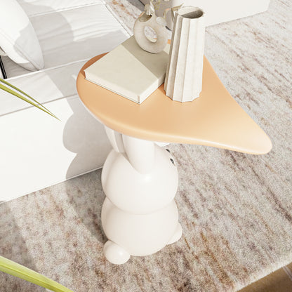 Creamy White Resin Carved Rabbit Side Table - image 5