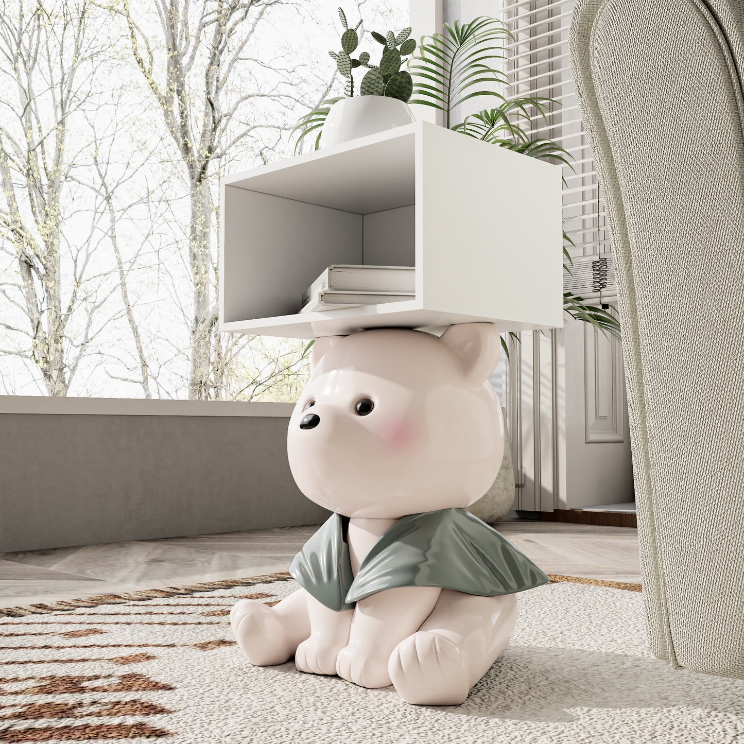 Charming Bear Side Table With Box Storage - image 1