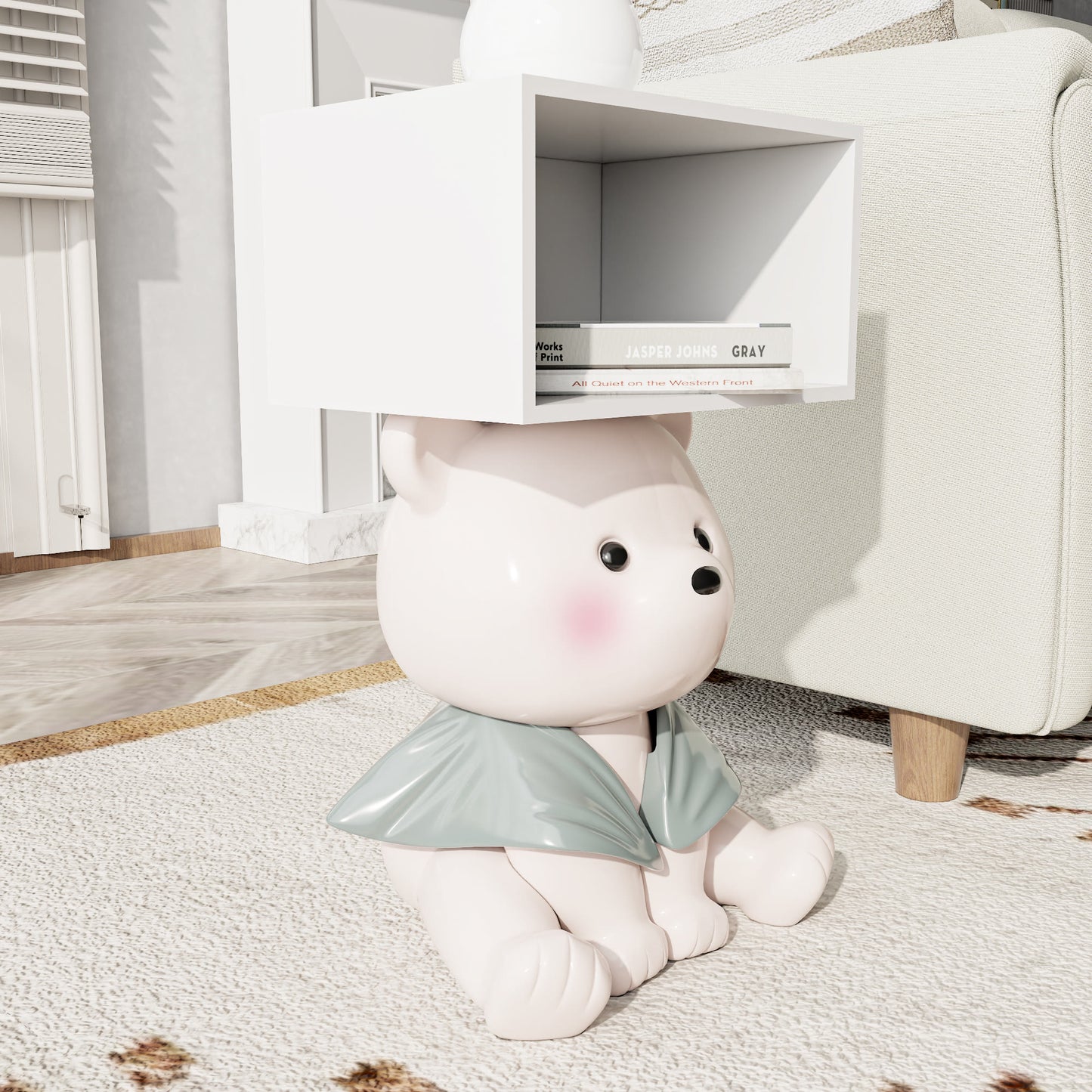 Charming Bear Side Table With Box Storage - image 4