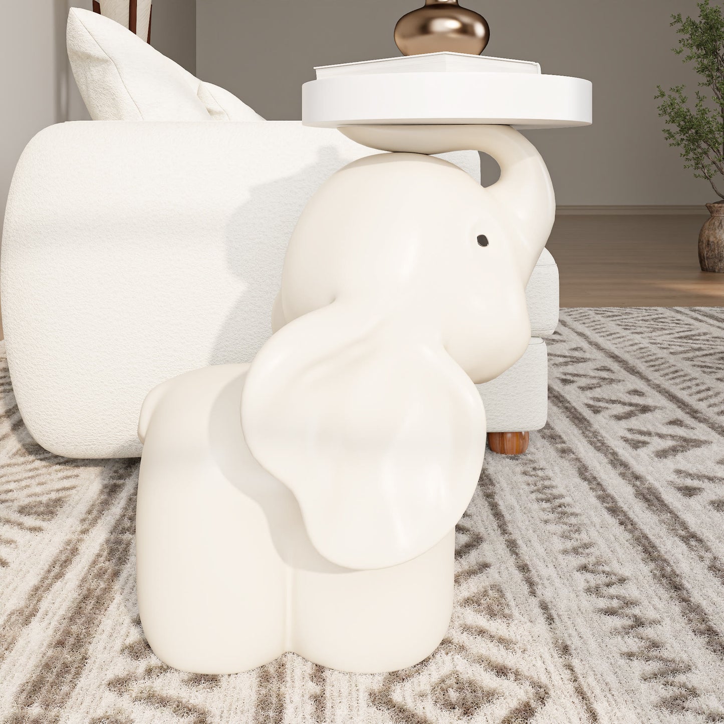 Ownkoti Elephant Base Side Table With Tray - image 8