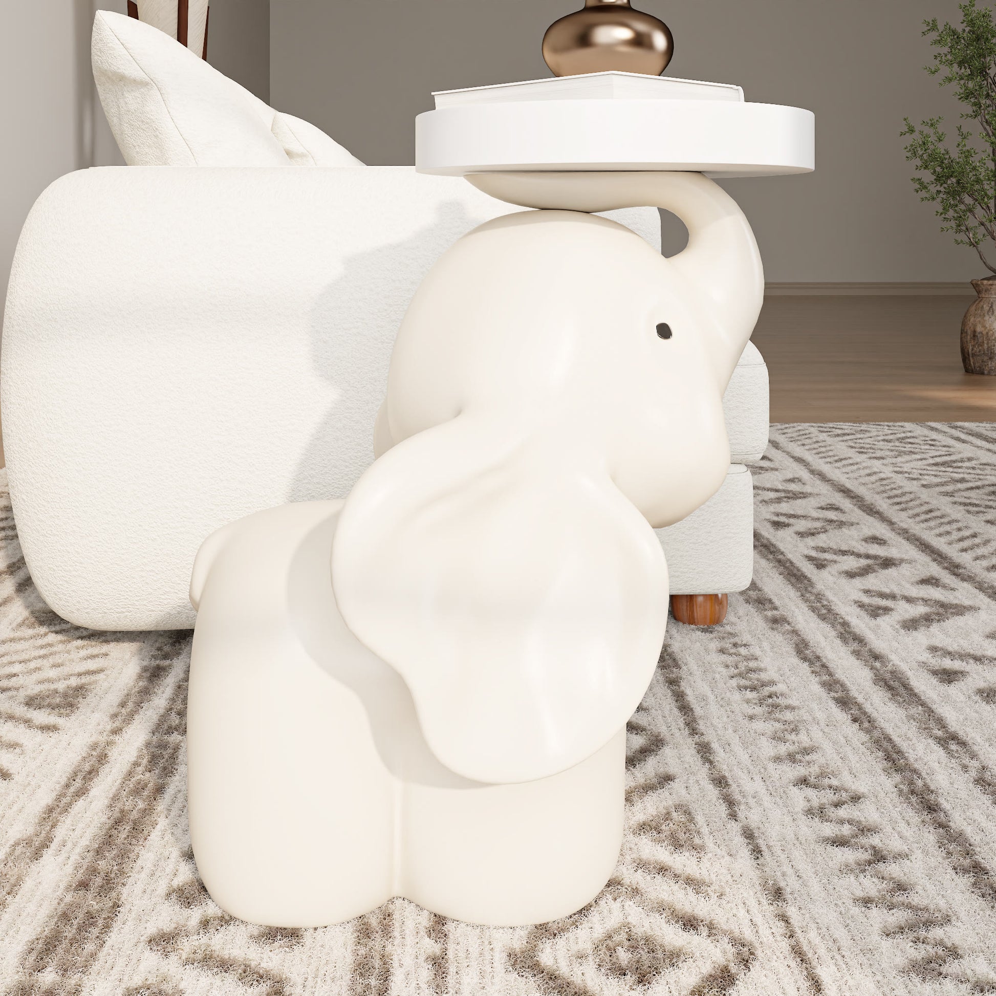 Ownkoti Elephant Base Side Table With Tray - image 8
