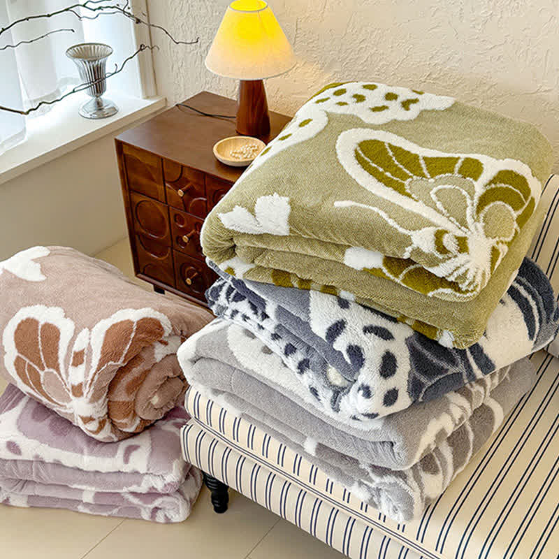 Ownkoti Nature-Inspired Butterfly Embossed Plush Blanket - image 1