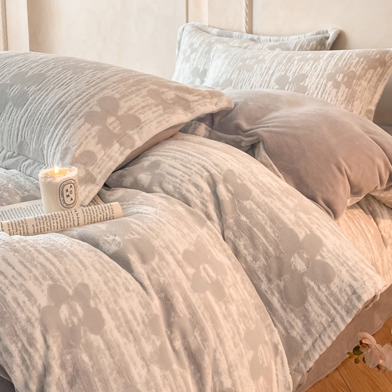 Cozy Thick Embossed Fleece Bedding Set (4PCS)  - image 11