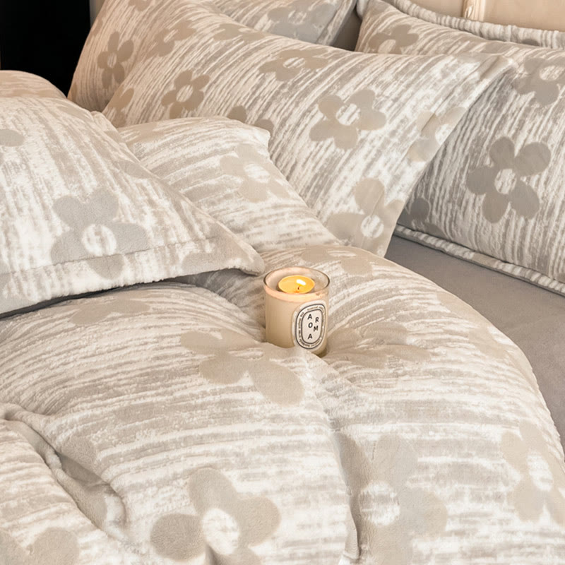 Cozy Thick Embossed Fleece Bedding Set (4PCS)  - image 10