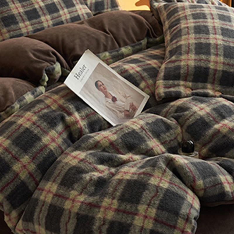 Ownkoti Classic Plaid Cozy Thick Bedding Set (4PCS)  - image 7