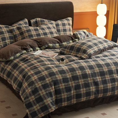 Ownkoti Classic Plaid Cozy Thick Bedding Set (4PCS)  - image 2