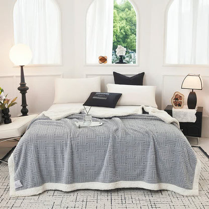 Ownkoti Plaid Jacquard Plush Throw Blanket - image 3