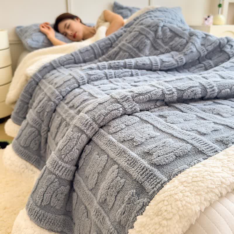 Bear Striped Textured Throw Blanket - image 7