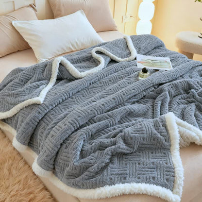 Ownkoti Plaid Jacquard Plush Throw Blanket - image 0