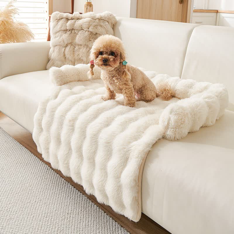 Ownkoti Solid Plush Pet Sofa Bed - Beige - 29" x 29" - image 3
