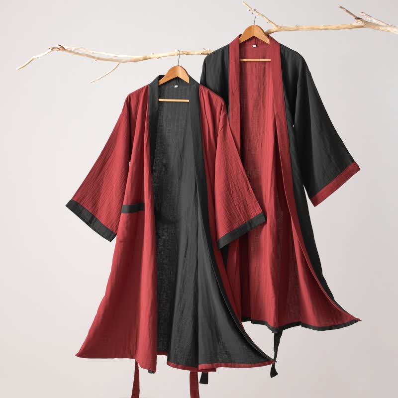 Ownkoti Minimalist Solid Cotton Gauze Kimono Robe - image 1