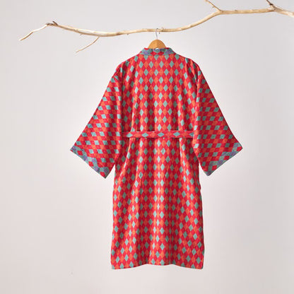 Ownkoti Classic Diamond Cotton Gauze Kimono Robe - image 3