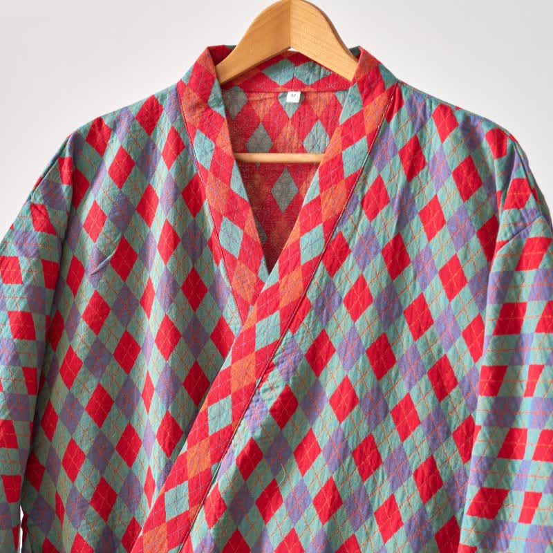 Ownkoti Classic Diamond Cotton Gauze Kimono Robe - image 13