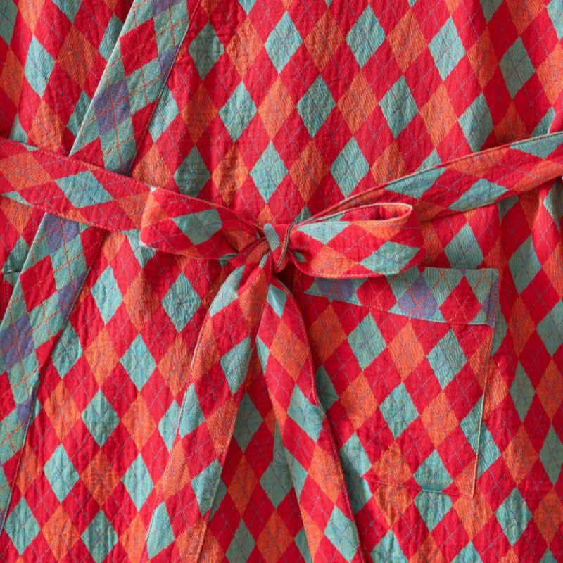 Ownkoti Classic Diamond Cotton Gauze Kimono Robe - image 5