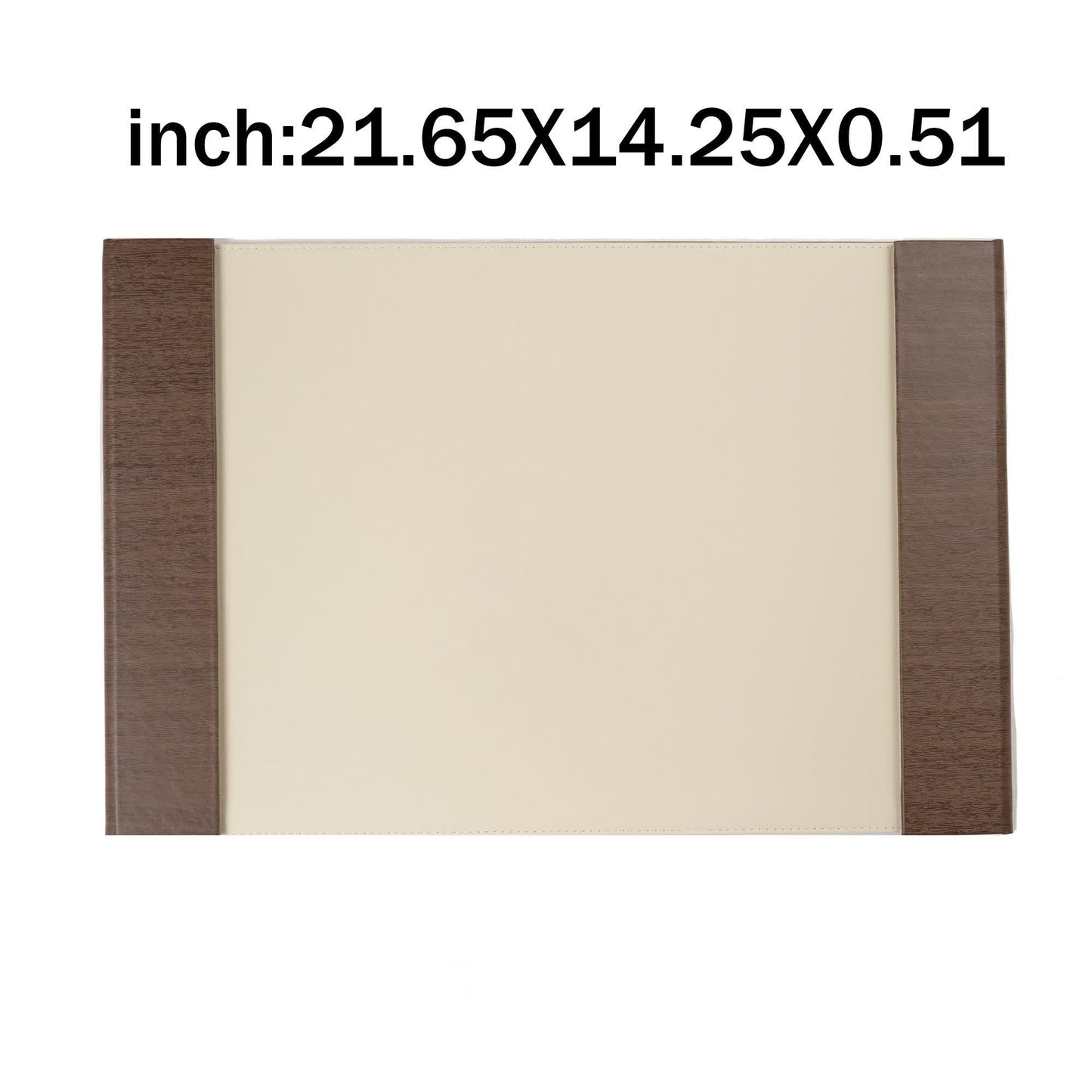 Wooden Trim Leather Desk Pad - Brown - image 8