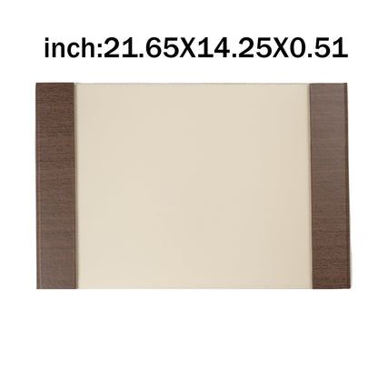 Wooden Trim Leather Desk Pad - Brown - image 8