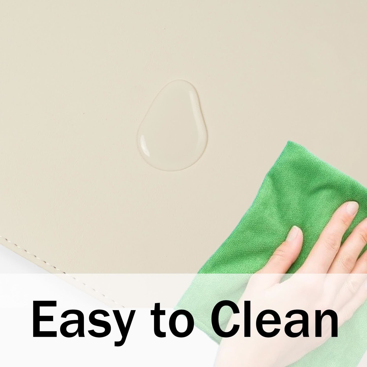 Wooden Trim Leather Desk Pad - image 3