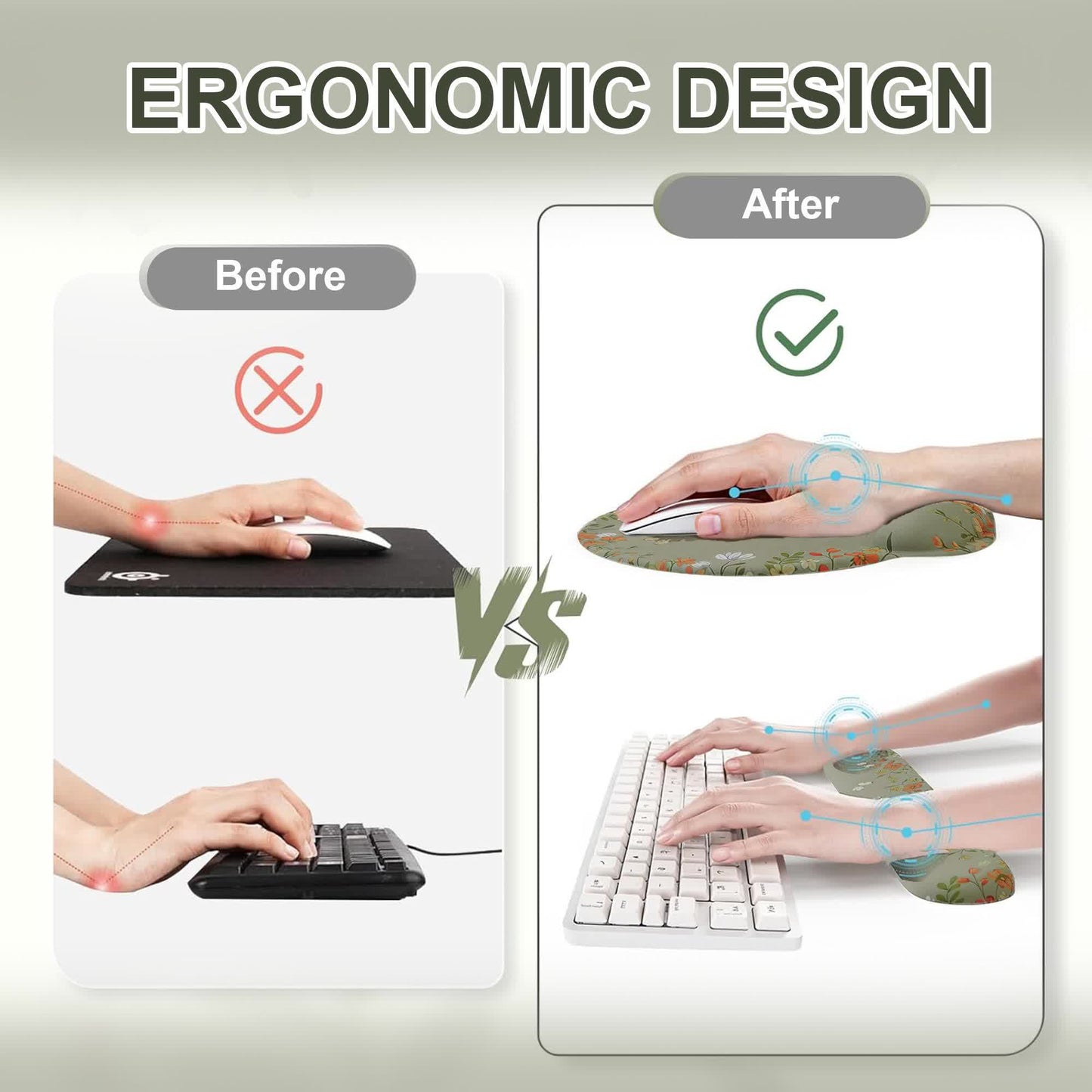 Floral Ergonomic Desk Mouse Pad Set  - image 12