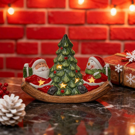 Ownkoti Lighted Christmas Tree Snowman Home Ornament - Red - image 0