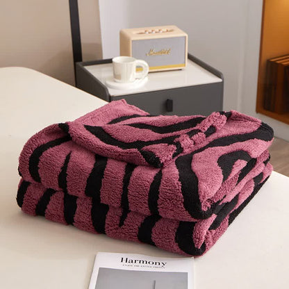 Ownkoti Modern Zebra Print Throw Blanket - Purple - Queen - image 1