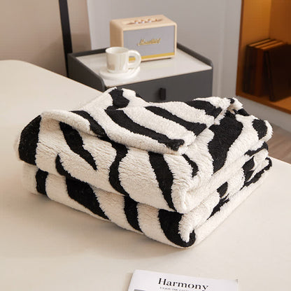 Ownkoti Modern Zebra Print Throw Blanket - Beige - Queen - image 13