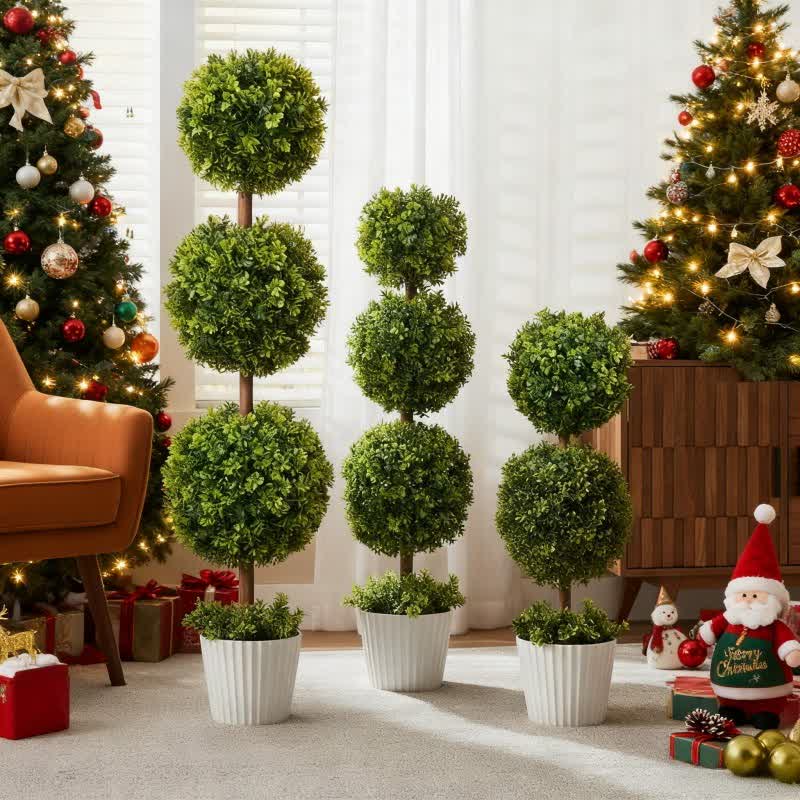 Ownkoti Artificial Boxwood Topiary Ball in Pot - image 0