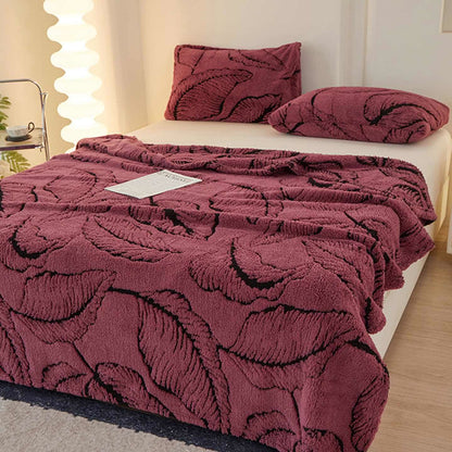 Ownkoti Banana Leaf Jacquard Throw Blanket - Purple - Queen - image 8