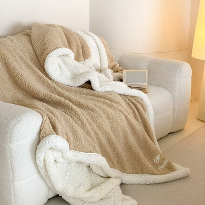 Ownkoti Bow Sherpa Reversible Throw Blanket - Khaki - Queen - image 23