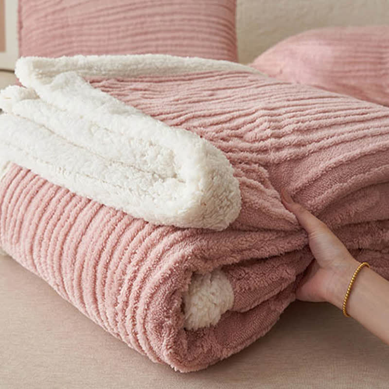 Ownkoti Tree Pattern Jacquard Sherpa Blanket - image 5