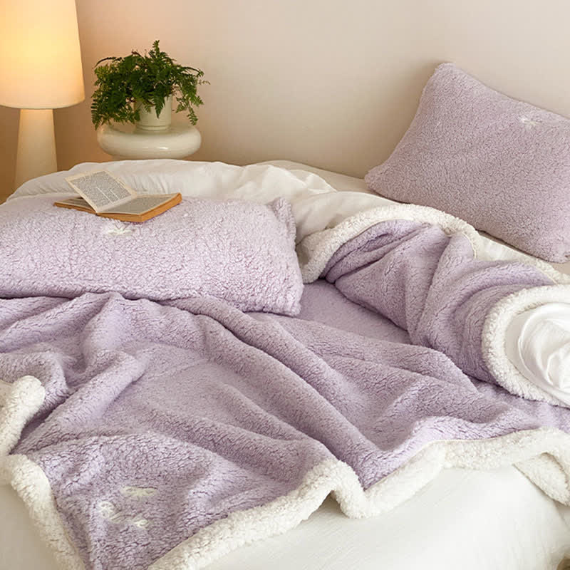 Ownkoti Bow Sherpa Reversible Throw Blanket - image 21