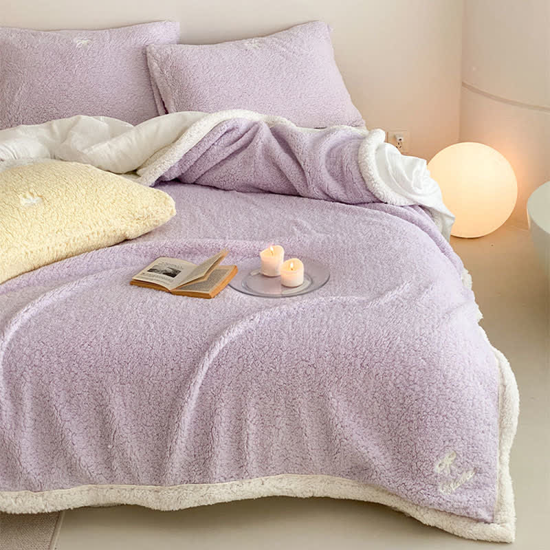 Ownkoti Bow Sherpa Reversible Throw Blanket - image 16