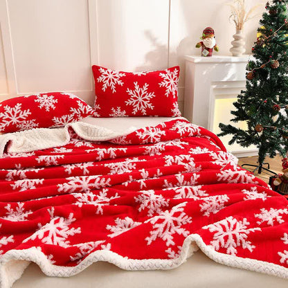 Ownkoti Snowflake Sherpa Reversible Throw Blanket - image 2