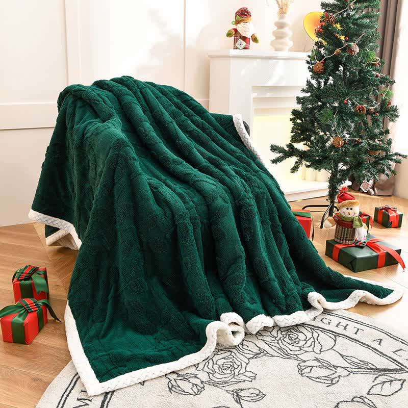 Ownkoti Leaf Textured Reversible Throw Blanket - Green - Queen - image 7