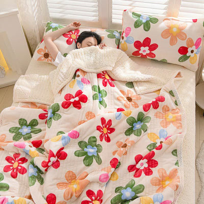 Ownkoti Colorful Floral Reversible Throw Blanket - image 1