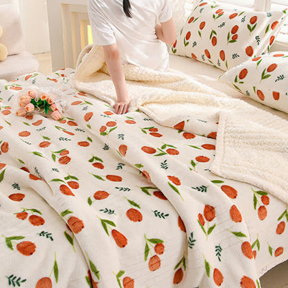 Ownkoti Tulip Sherpa Reversible Throw Blanket - image 1