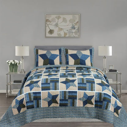 Ownkoti Vintage Star Patchwork Cotton Coverlet - King - image 0