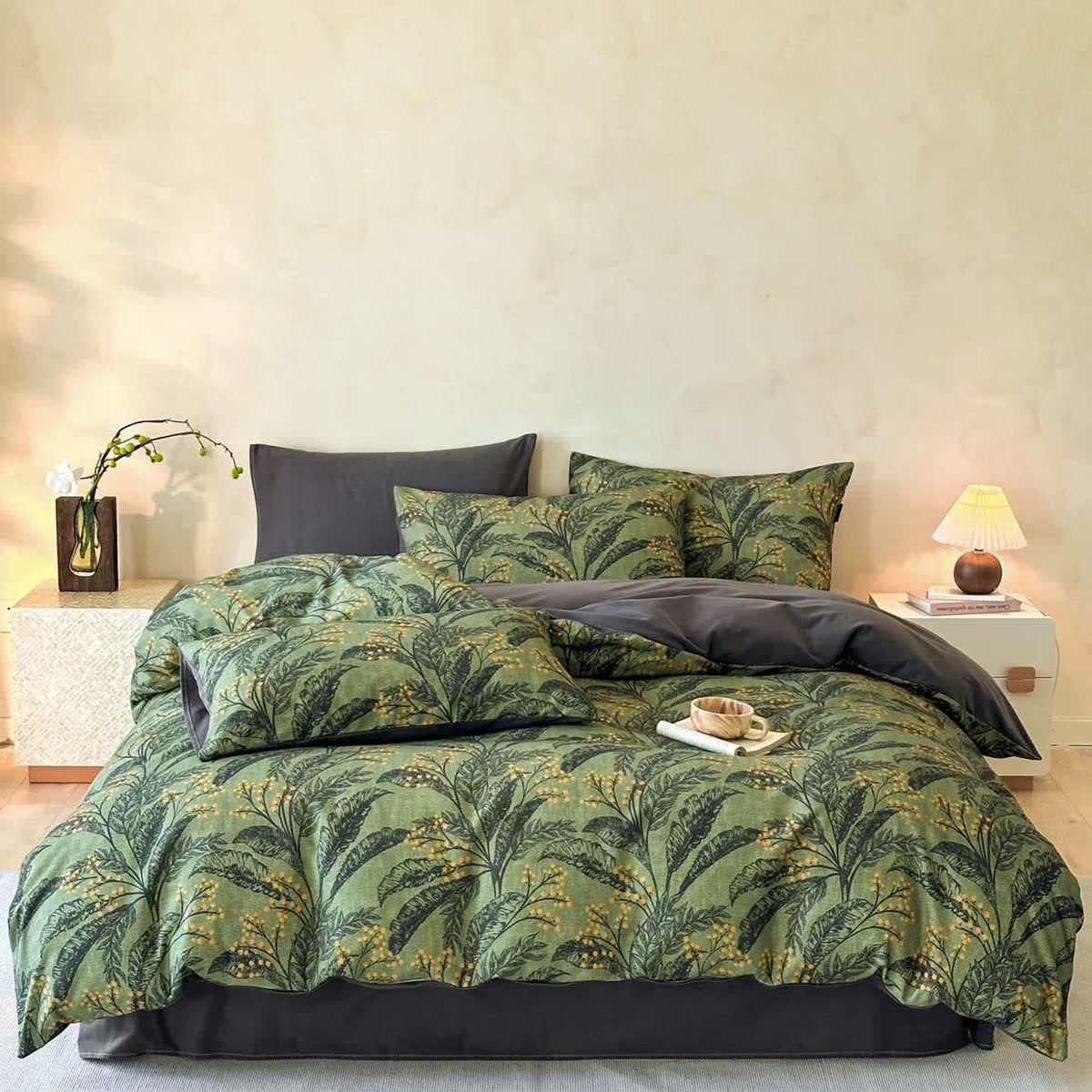 Ownkoti Botanical Brushed Cotton Bedding Set(4PCS) - image 1