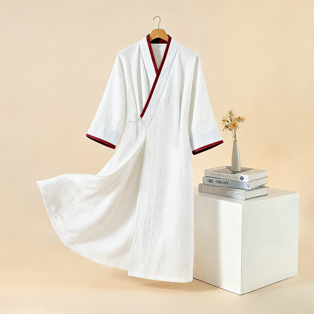 Ownkoti Unisex Minimalist Cotton Gauze Kimono Bathrobe - image 17