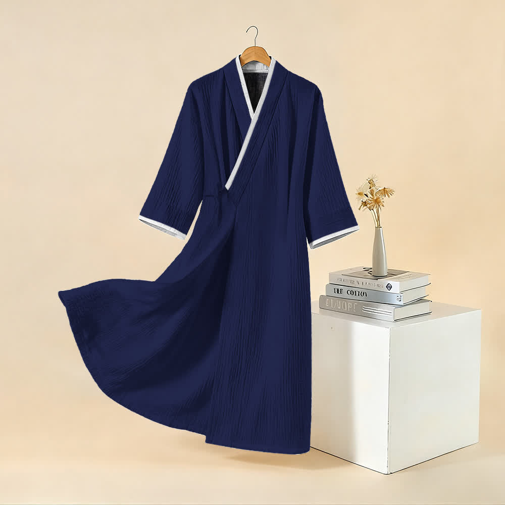 Ownkoti Unisex Minimalist Cotton Gauze Kimono Bathrobe - image 3