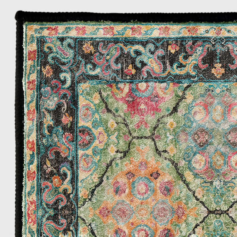 Ownkoti Vibrant Vintage Bohemian Green Area Rug - image 3