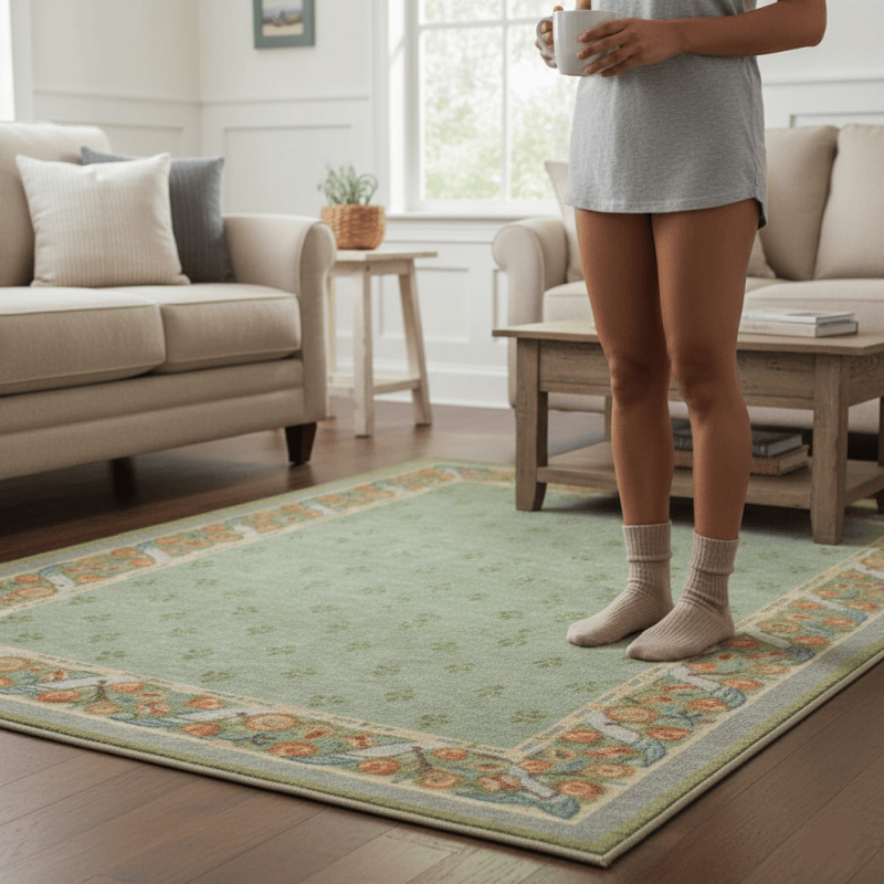 Ownkoti Refresh Green Floral Foldable Area Rug - image 4