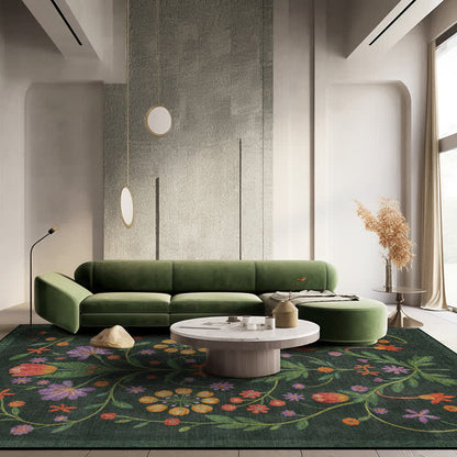 Ownkoti Retro Vibrant Floral Indoor Outdoor Area Rug - image 1