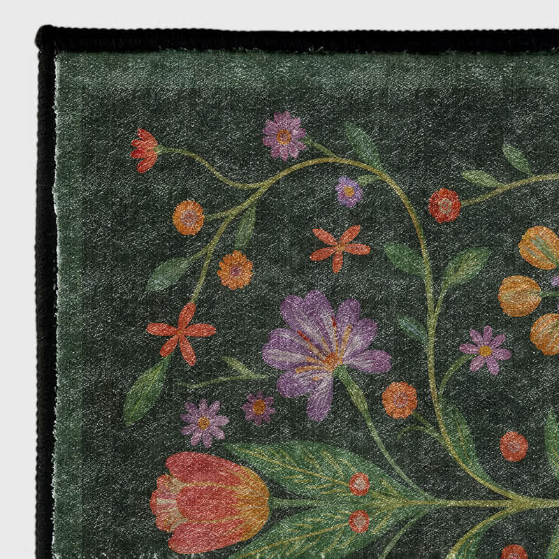 Ownkoti Retro Vibrant Floral Indoor Outdoor Area Rug - image 2