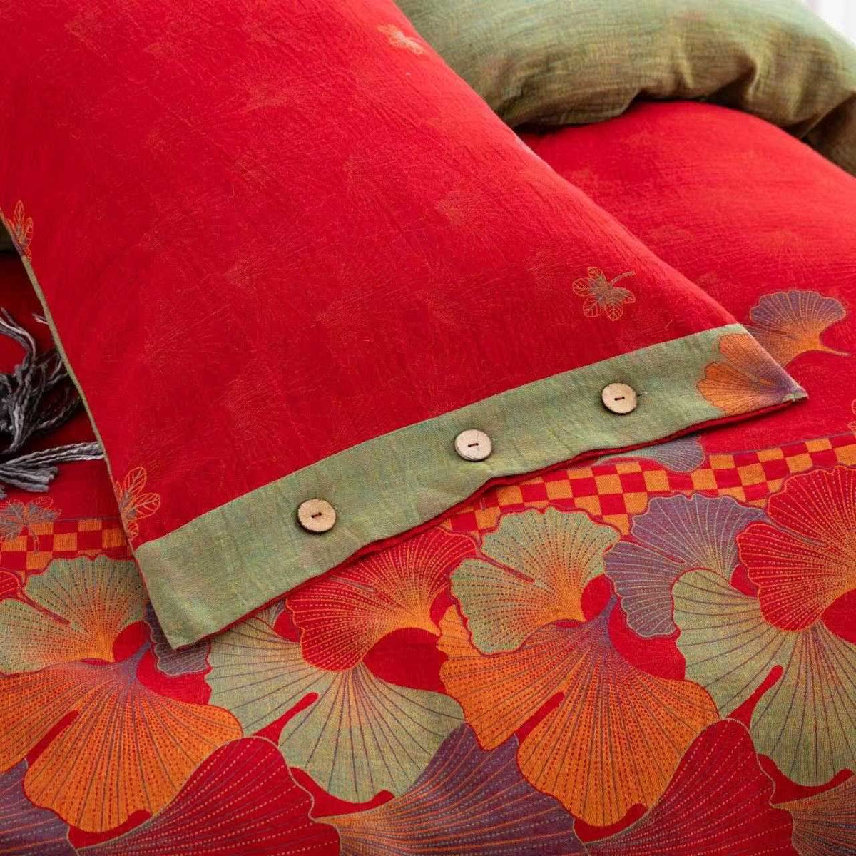 Ownkoti Ginkgo Leaf Pure Cotton Gauze Bedding(4PCS) - image 6