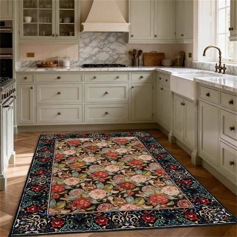 Ownkoti Dark Floral Indoor Outdoor Area Rug - image 2