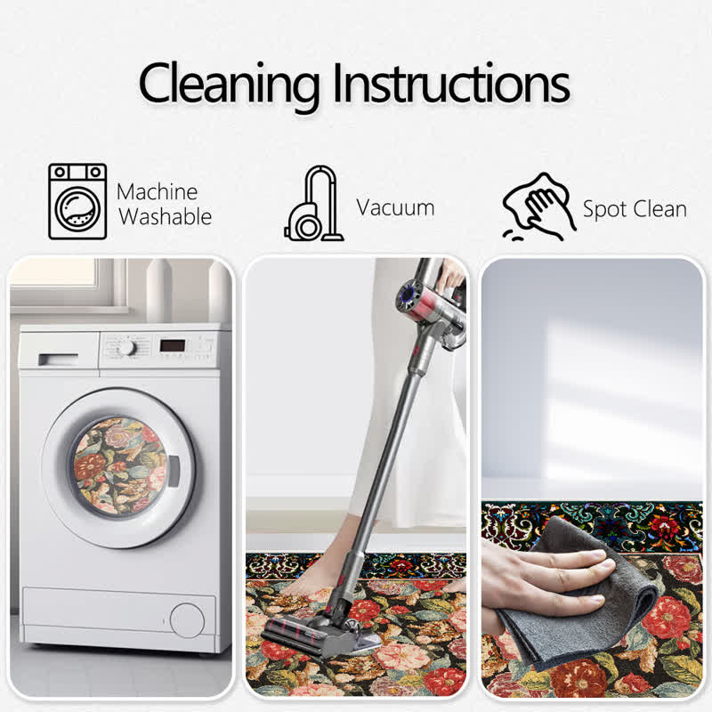 Ownkoti Dark Floral Indoor Outdoor Area Rug - image 10