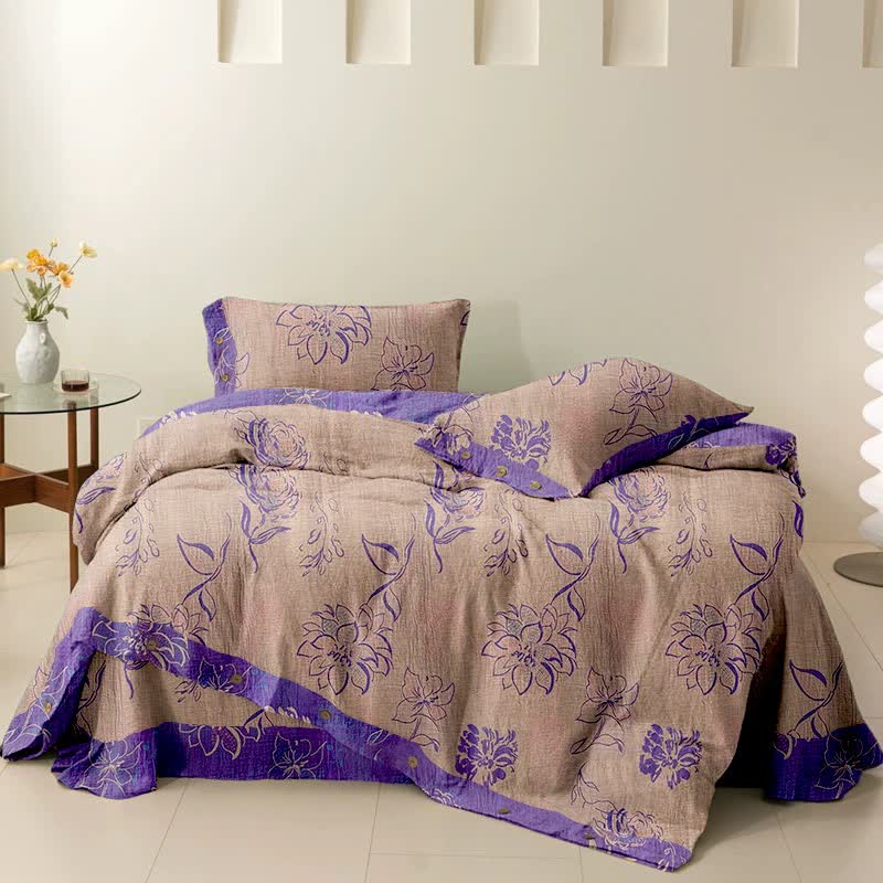 Ownkoti Artistic Peony Cotton Reversible Bedding Set(4PCS) - image 5